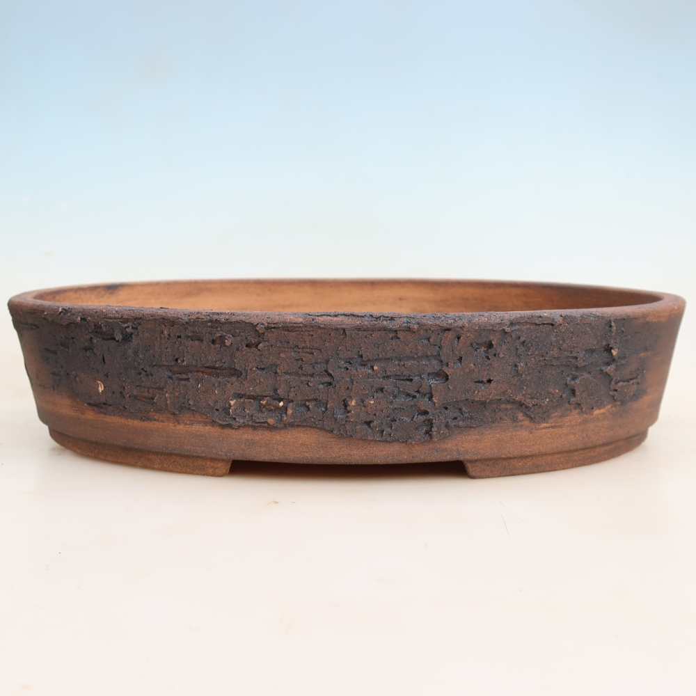 Pot à bonsaï en céramique 38 x 30 x 7,5 cm, couleur marron