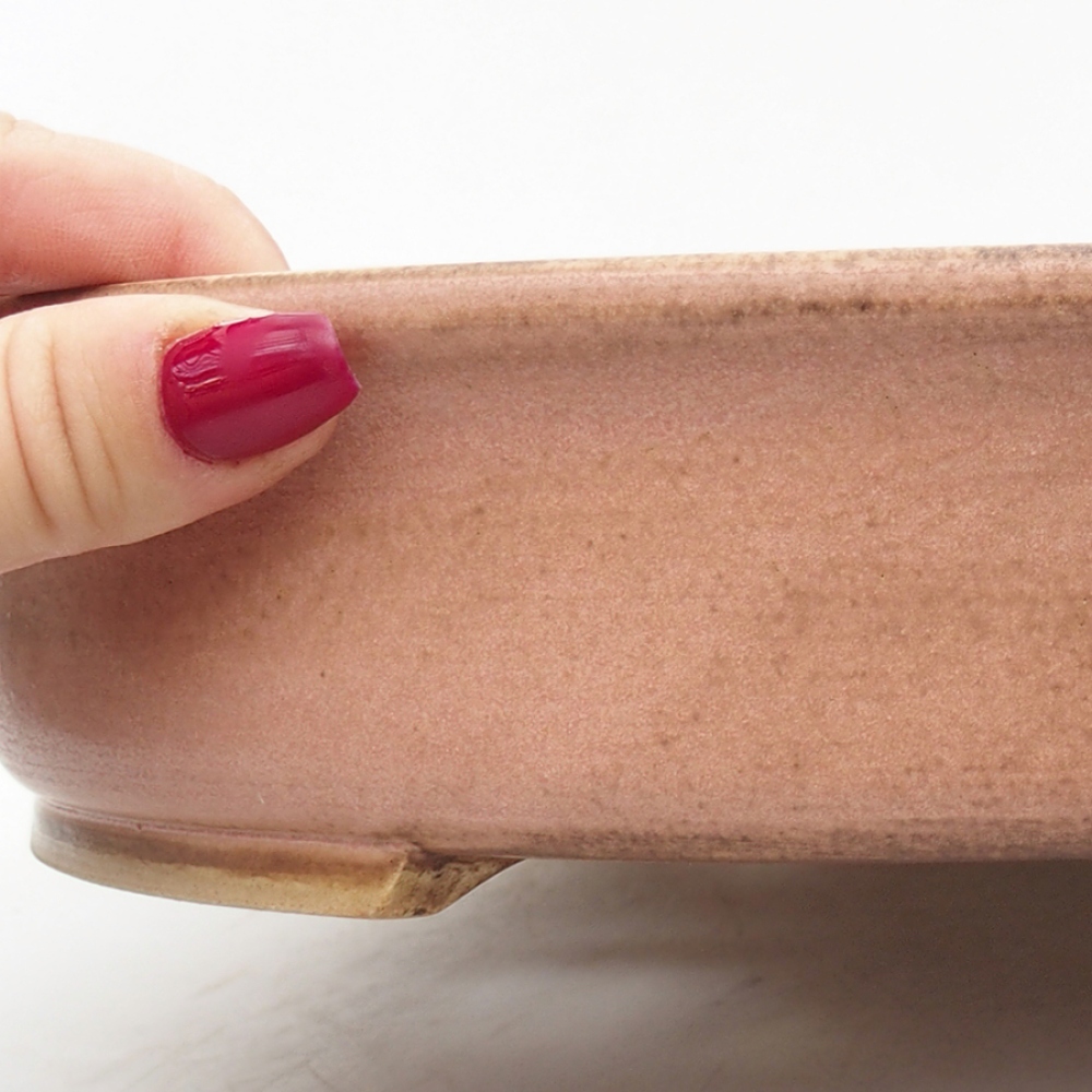 Bol à bonsaï en céramique 26 x 23,5 x 6 cm, rose