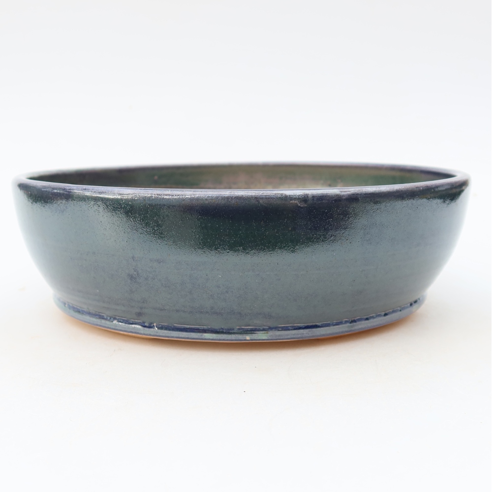 Bol à bonsaï en céramique 20 x 20 x 6 cm, couleur bleu