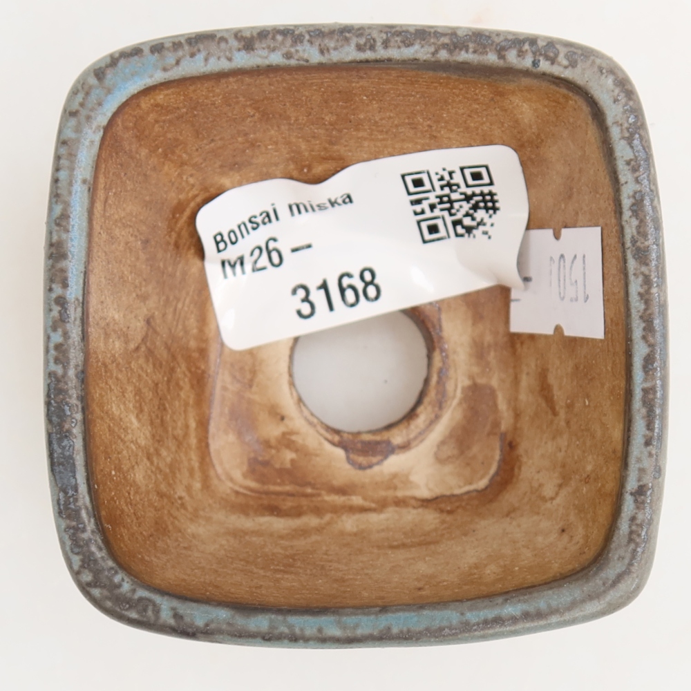 Pot à bonsaï en céramique 6 x 6 x 4 cm, couleur bleue