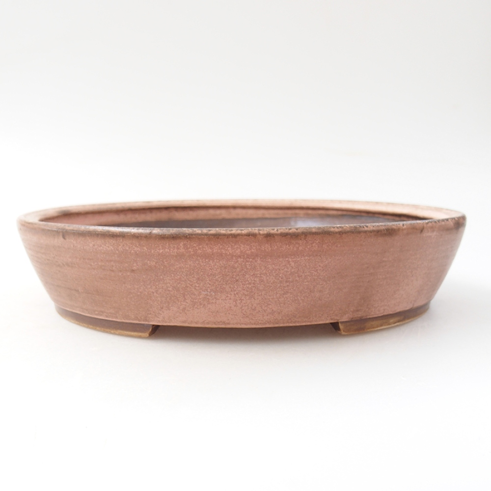 Bol à bonsaï en céramique 20,5 x 18,5 x 4,5 cm, rose