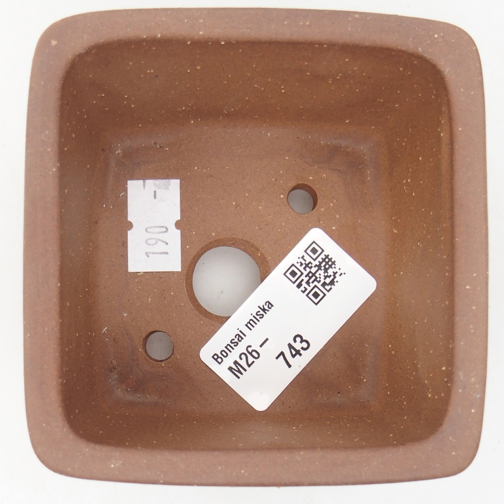 Bol à bonsaï en céramique 8,5 x 8,5 x 5,5 cm, brun