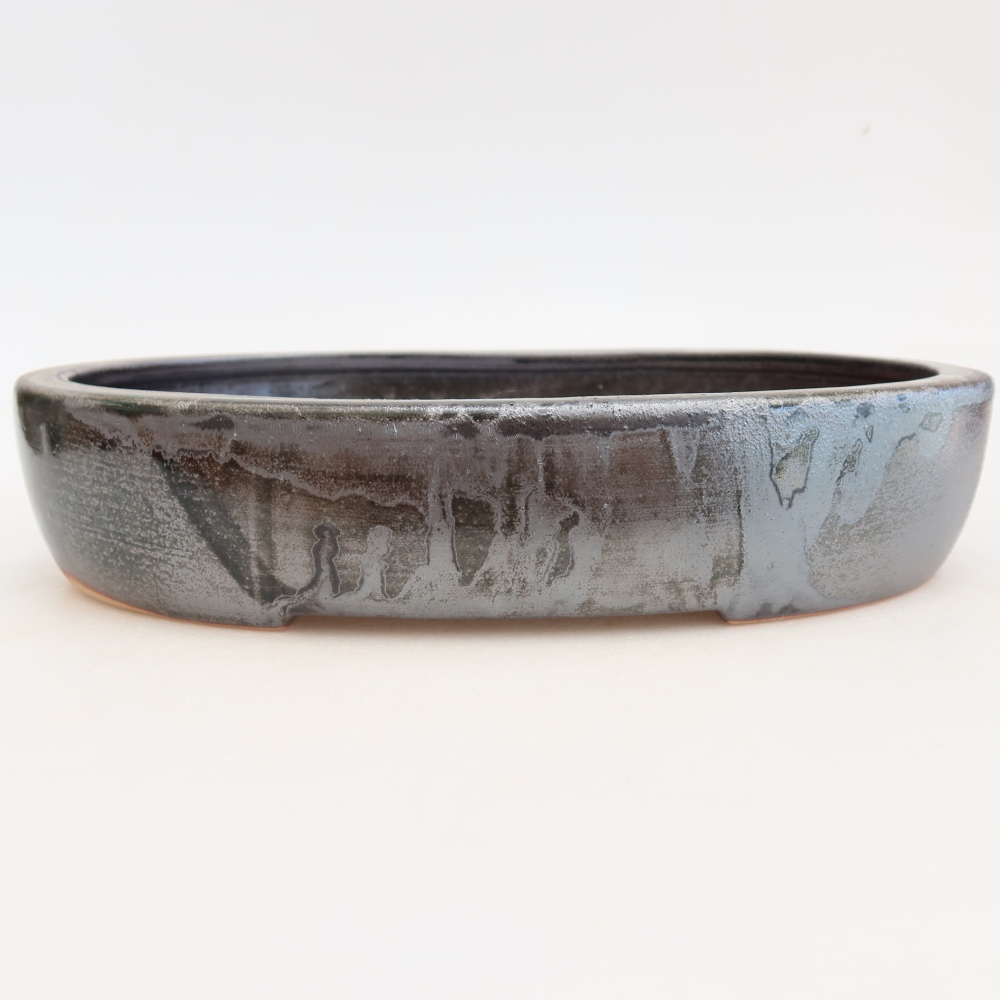 Bol à bonsaï en céramique 27 x 21 x 5,5 cm, vert