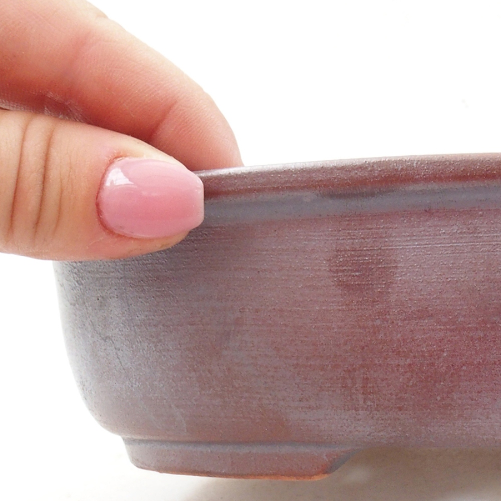 Bol à bonsaï en céramique 18,5 x 14,5 x 5 cm, couleur métal