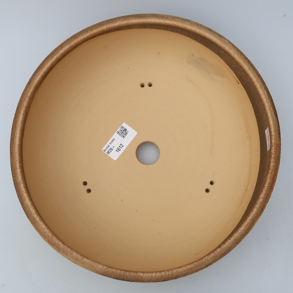 Pot à bonsaï en céramique 26 x 26 x 7,5 cm, couleur marron