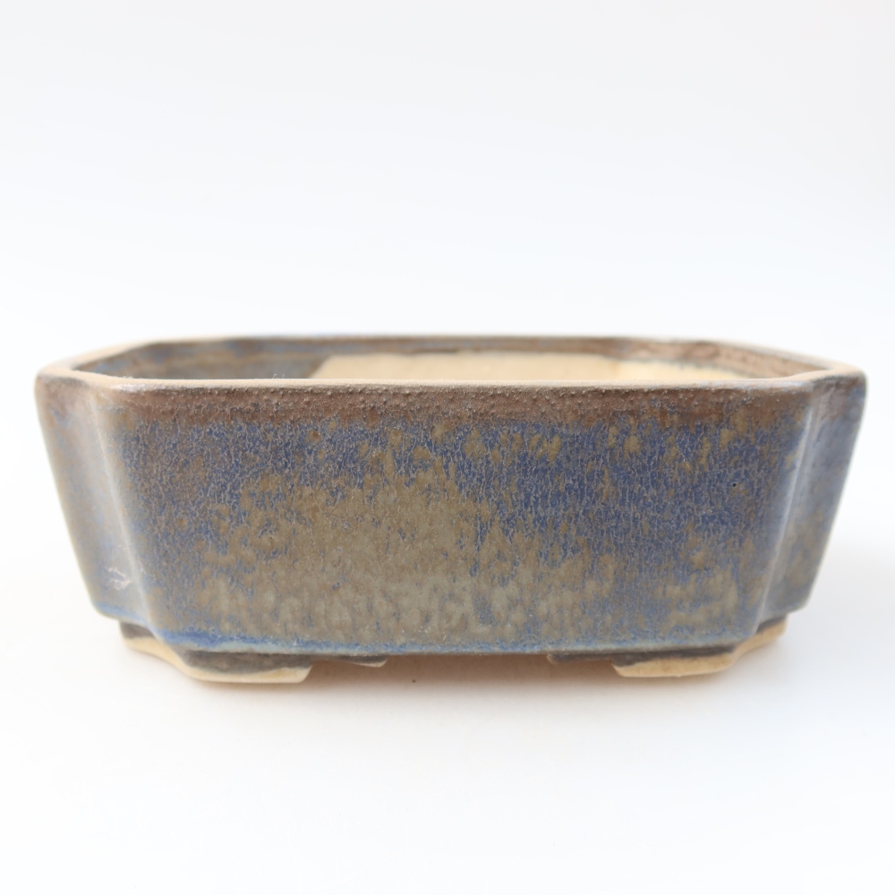 Bol à bonsaï en céramique 14 x 11,5 x 4,5 cm, couleur bleu