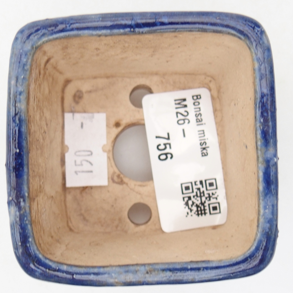Bol à bonsaï en céramique 6 x 6 x 4,5 cm, couleur bleu