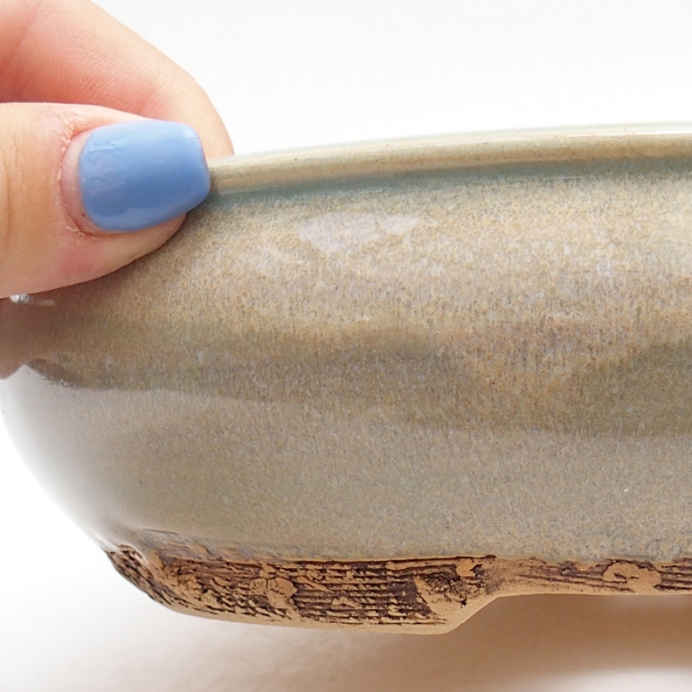 Bol à bonsaï en céramique 18 x 18 x 5,5 cm, vert