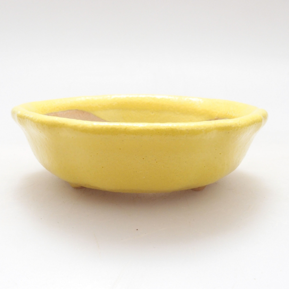 Bol à bonsaï en céramique 7 x 7 x 2 cm, jaune