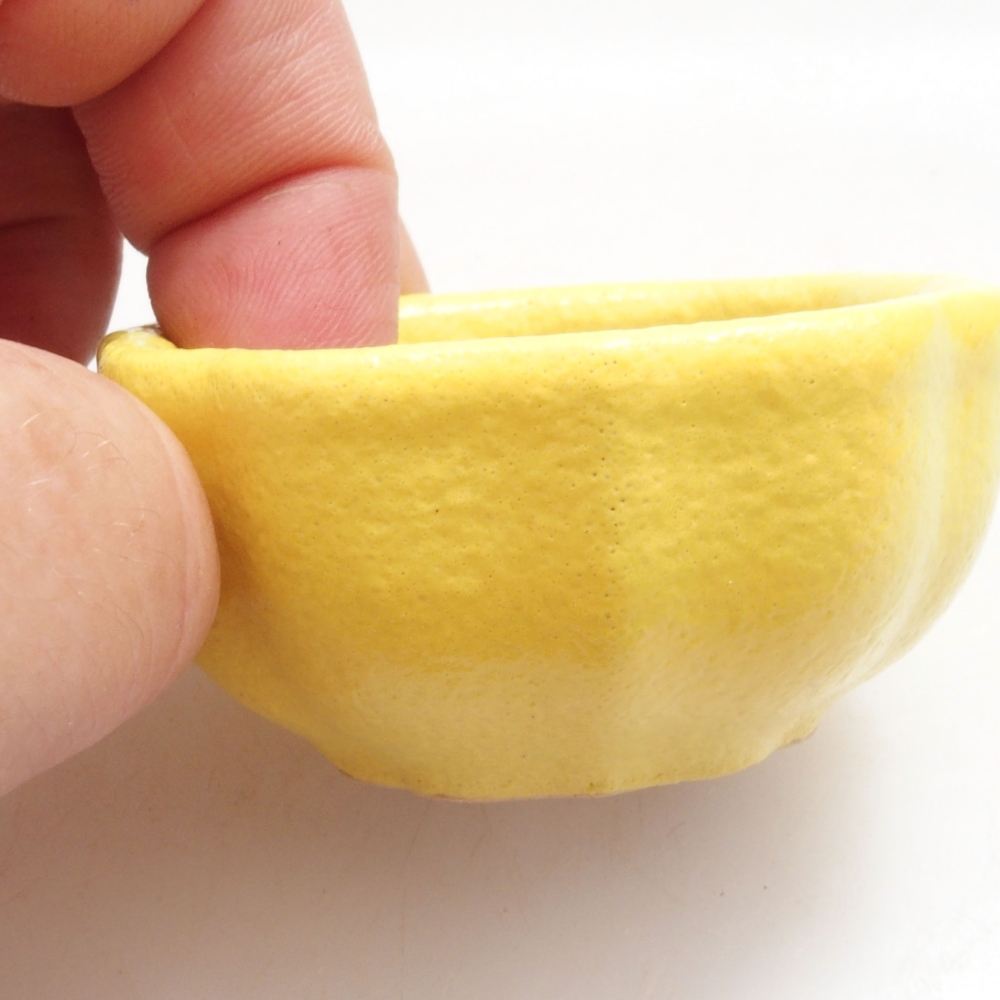 Bol à bonsaï en céramique 5,5 x 5,5 x 3 cm, jaune