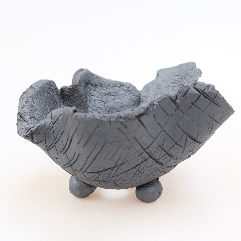 Coquille en céramique  12,5 x 11 x 7,5 cm, couleur métallique
