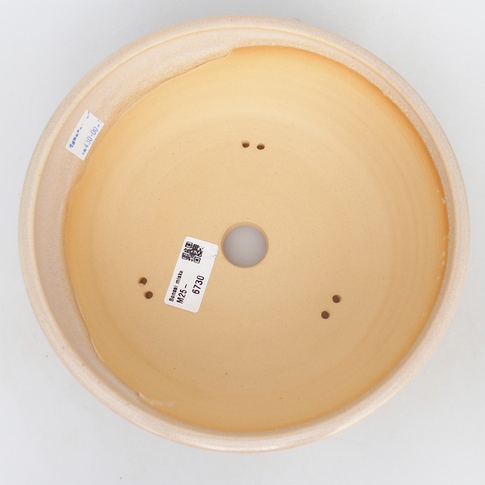 Bol à bonsaï en céramique 22 x 22 x 7,5 cm, couleur beige