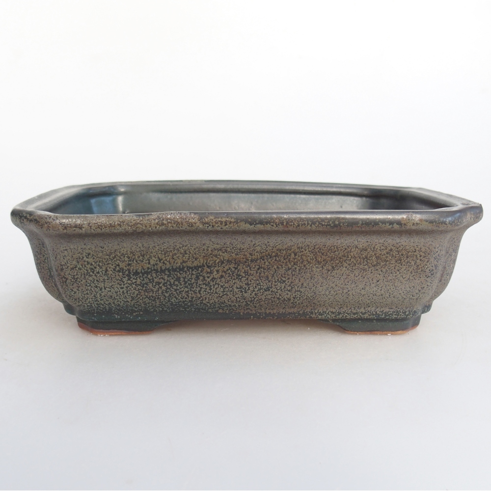 Bol à bonsaï en céramique 18 x 13,5 x 5 cm, gris