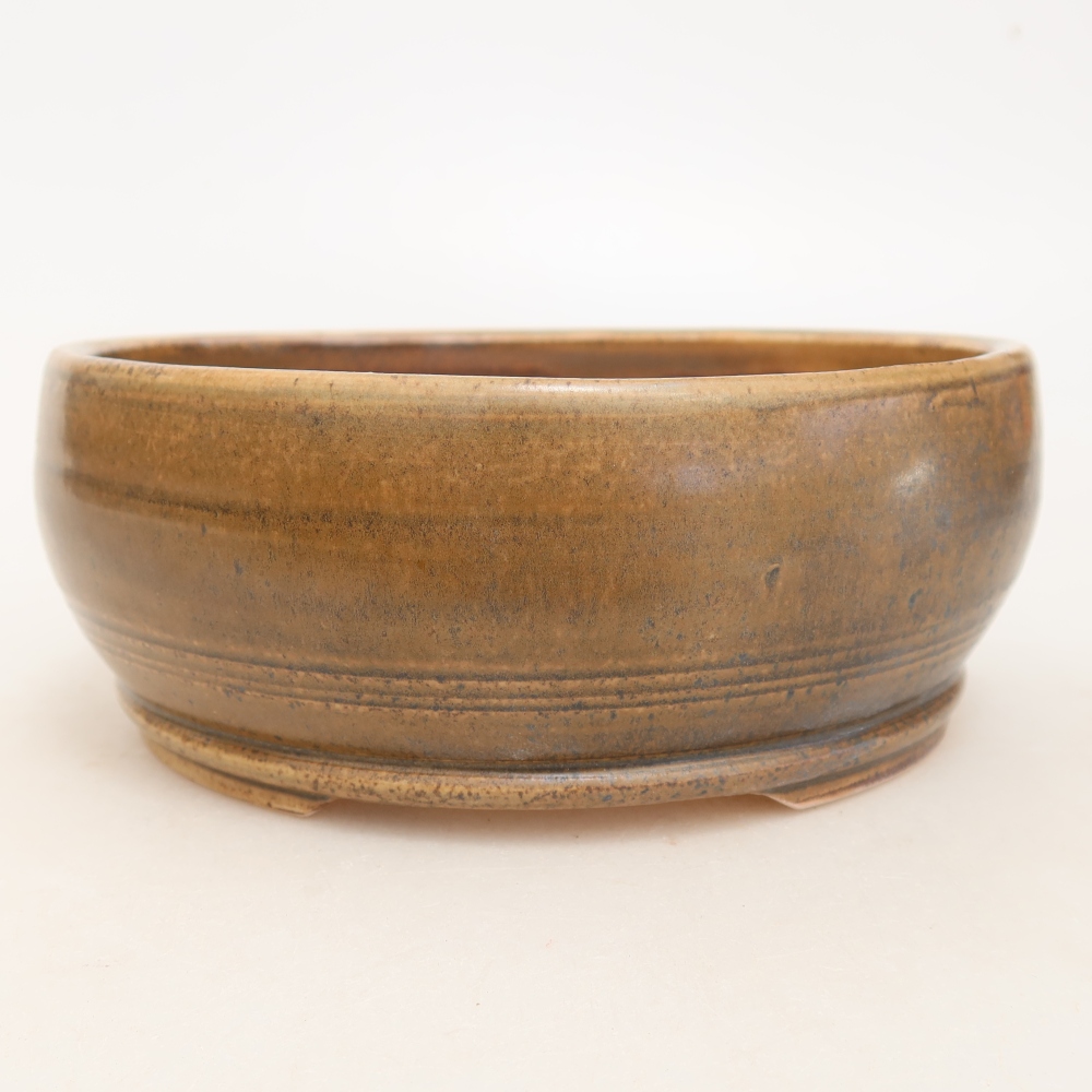 Pot à bonsaï en céramique 16 x 16 x 6 cm, couleur marron