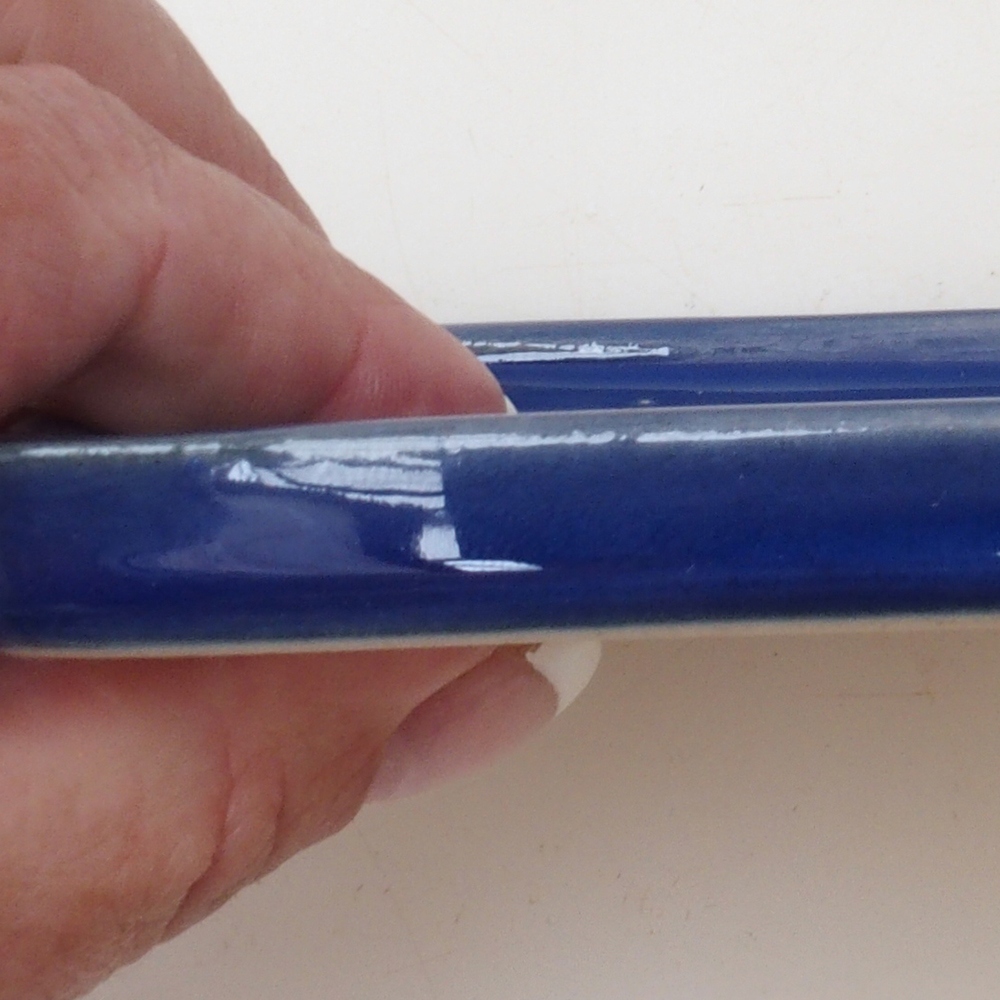 Plateau à bonsaïs carré M - 10 x 10 x 1,5 cm - bleu