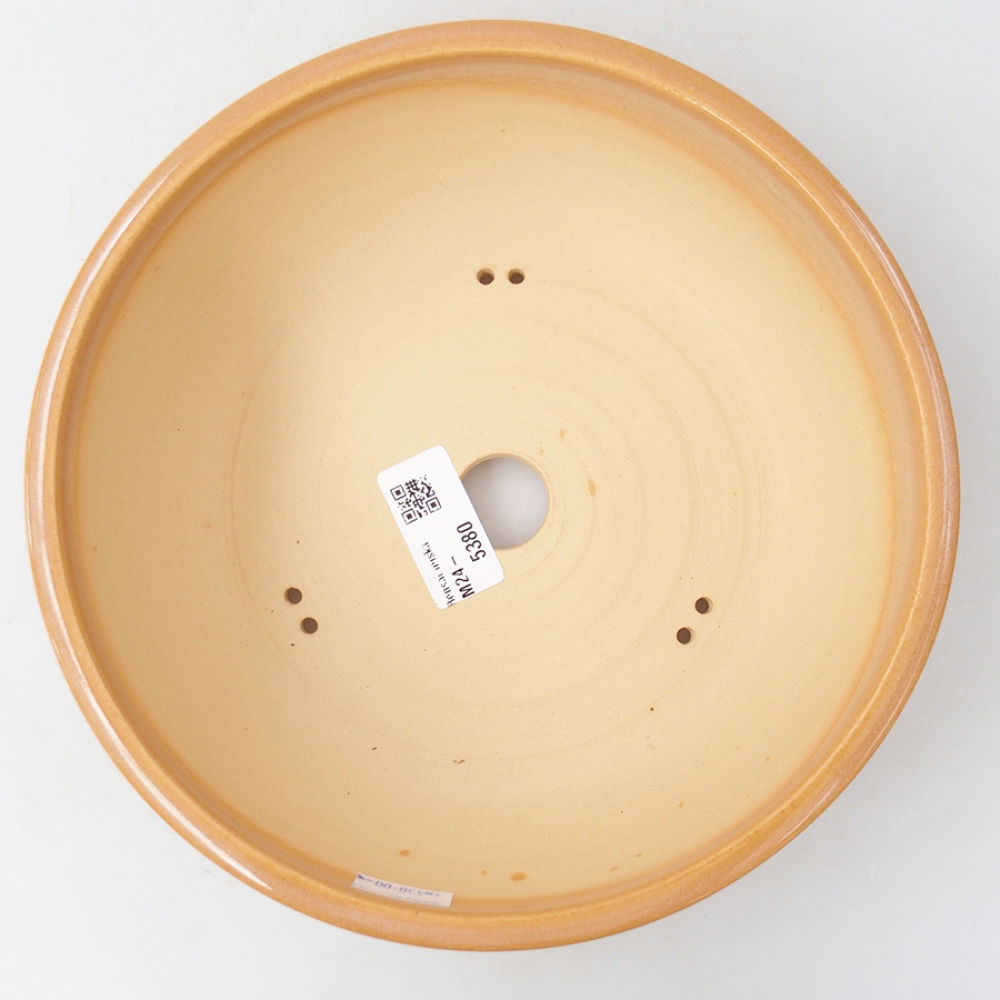 Bol à bonsaï en céramique 20,5 x 20,5 x 7,5 cm, couleur beige