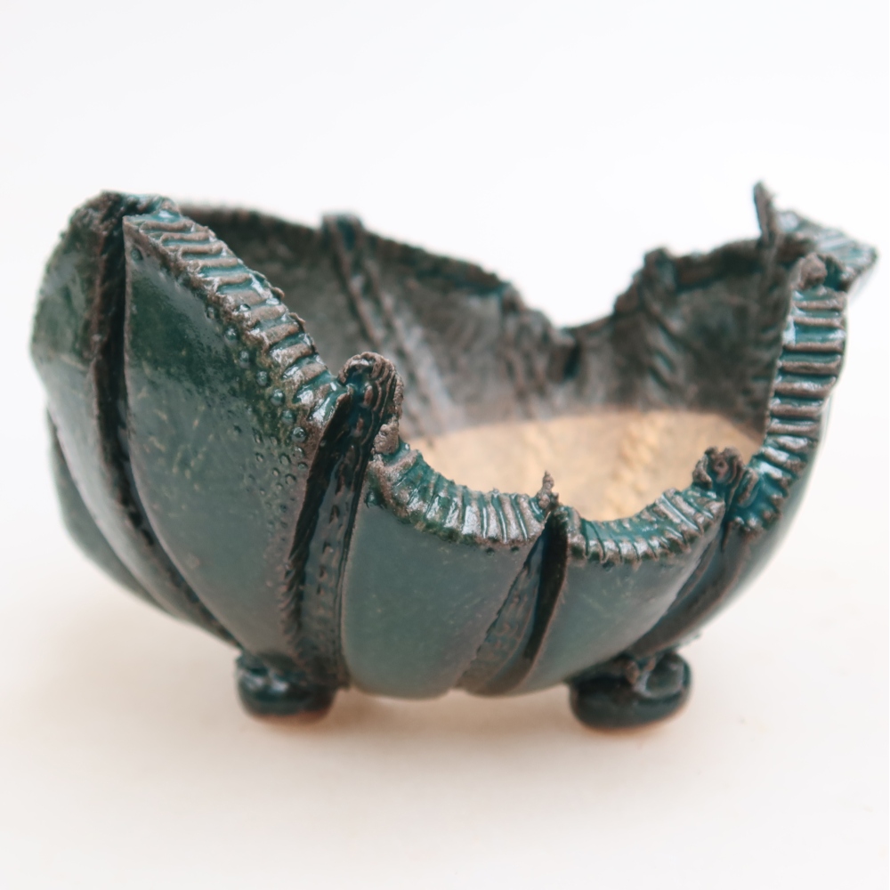 Coquille en céramique  10 x 10 x 6 cm, couleur verte