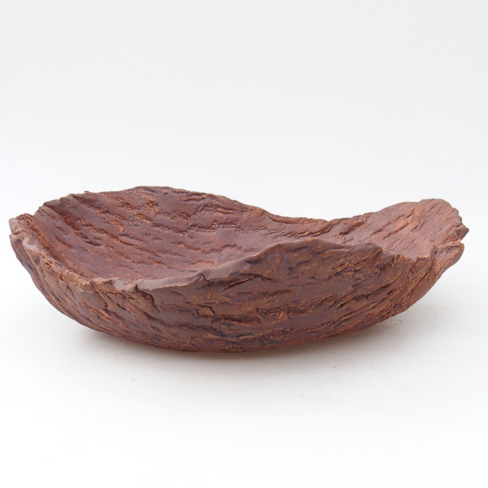 Coquille en céramique 28 x 22,5 x 7 cm , couleur marron