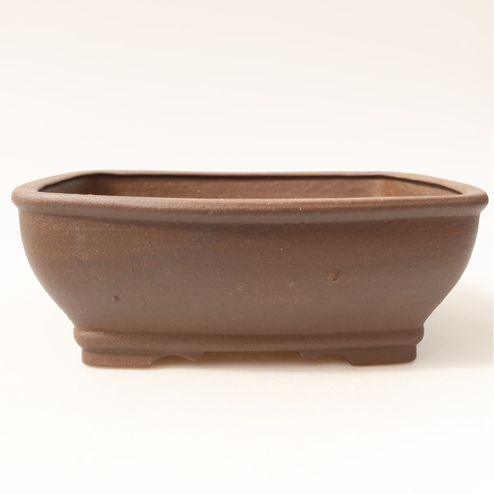 Pot à bonsaï en céramique 15 x 13,5 x 5,5 cm, couleur marron