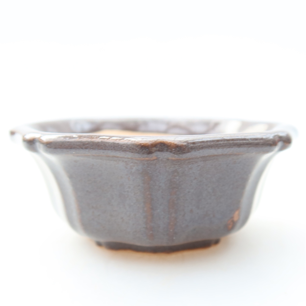 Pot à bonsaï en céramique 6 x 6 x 2,5 cm, couleur grise