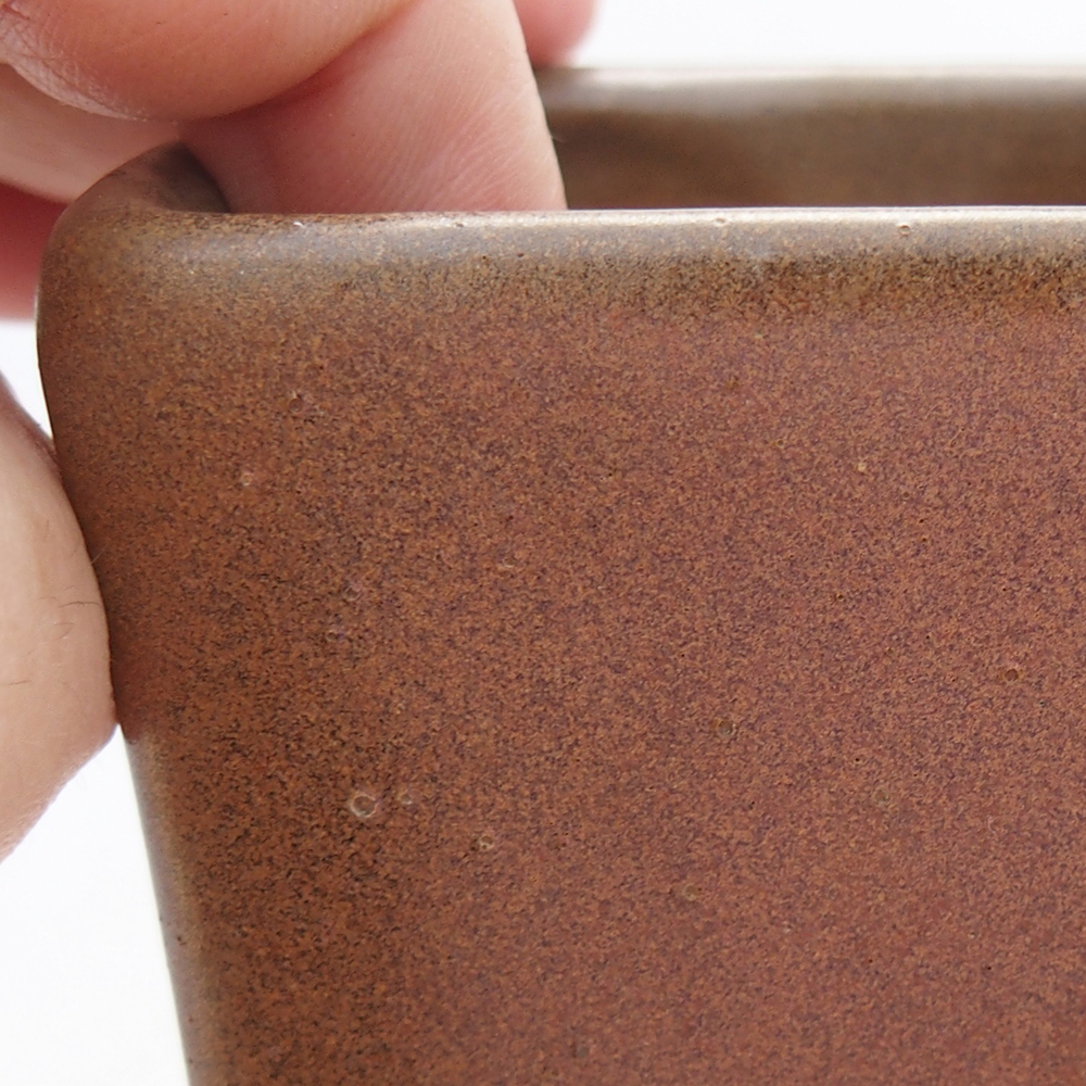 Bol à bonsaï en céramique 7 x 7 x 9,5 cm, brun