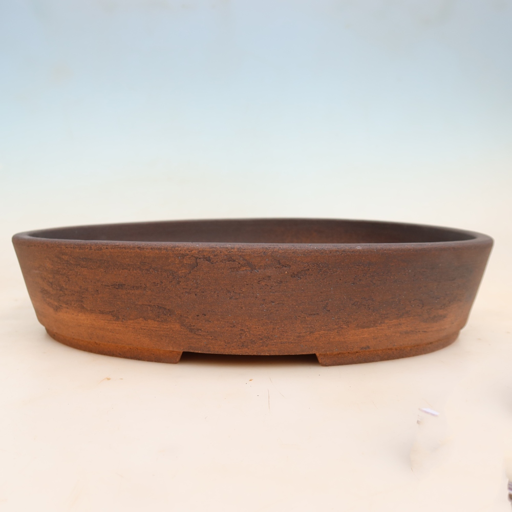 Pot à bonsaï en céramique 38 x 30,5 x 8 cm, couleur marron