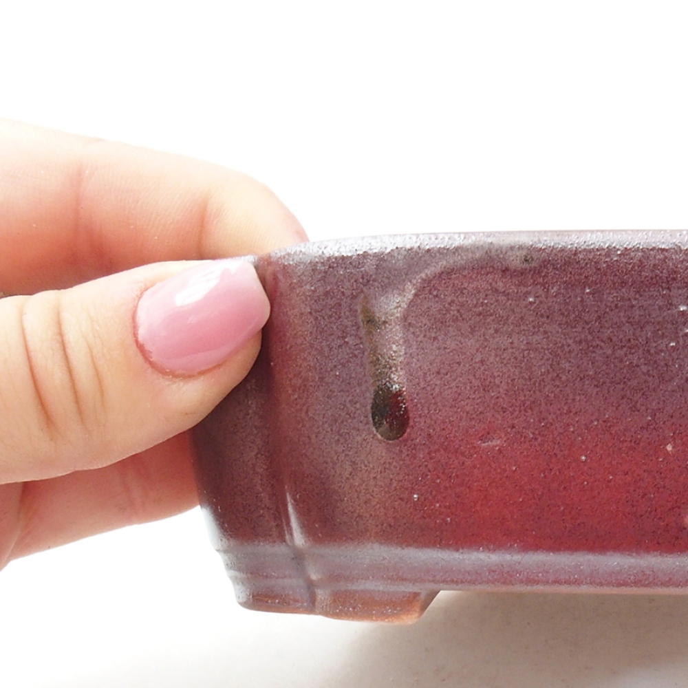 Bol à bonsaï en céramique 15 x 11,5 x 4,5 cm, brun