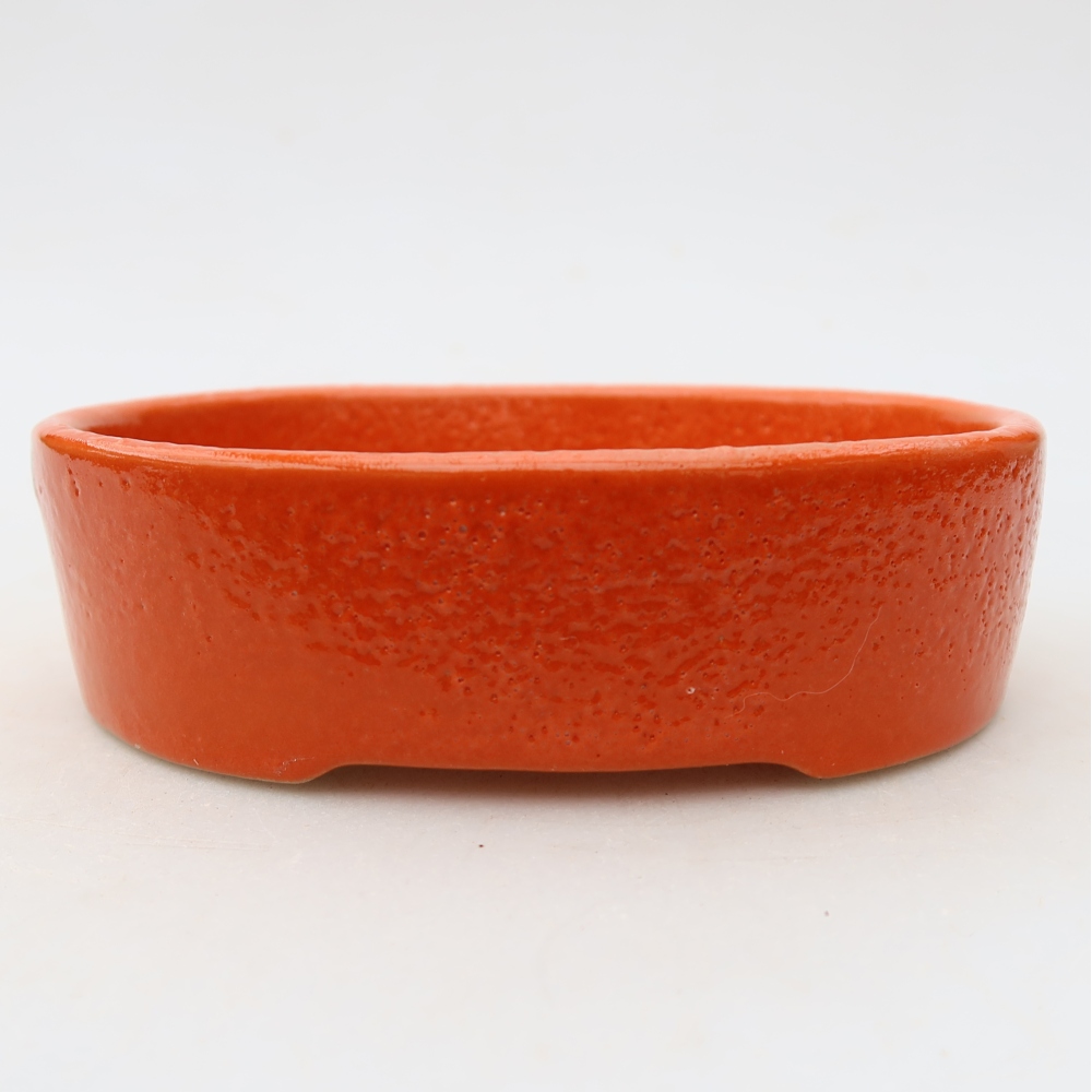Pot à bonsaï en céramique 13 x 10 x 3,5 cm, couleur orange
