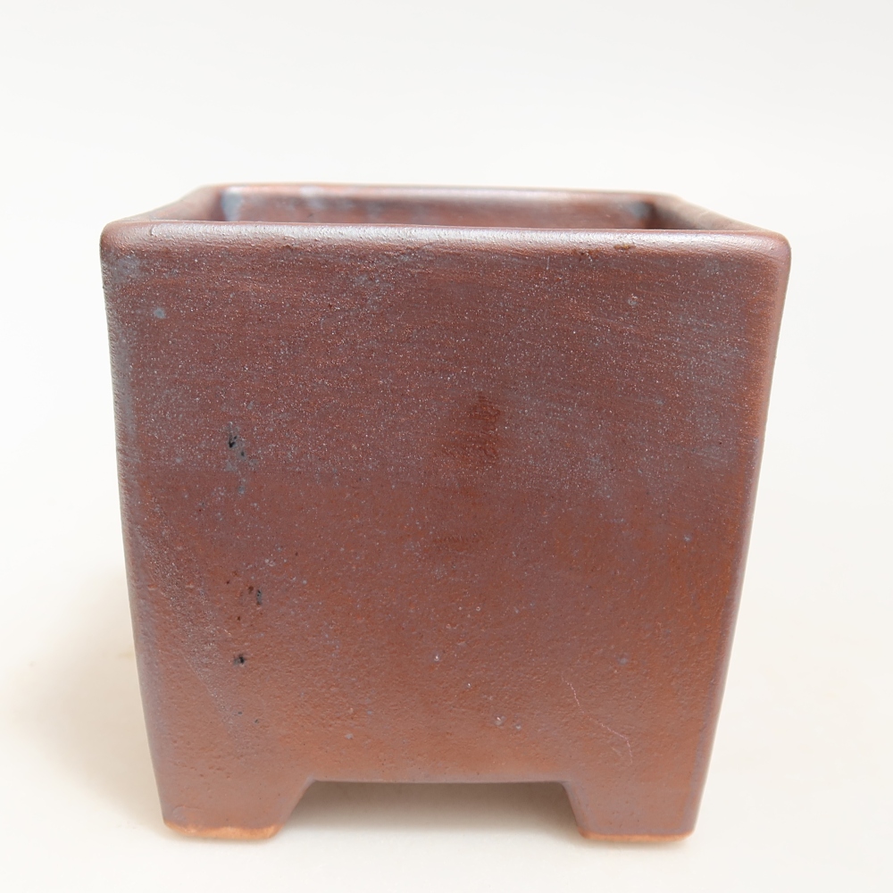 Pot à bonsaï en céramique 9 x 9 x 8,5 cm, couleur métallique