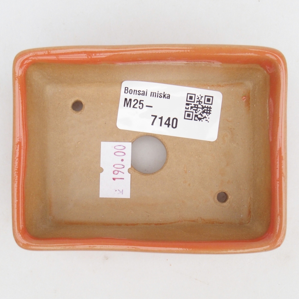 Bol à bonsaï en céramique 9,5 x 7 x 3,5 cm, orange