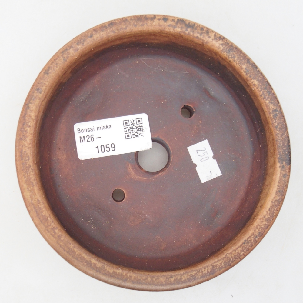 Bol à bonsaï en céramique 13,5 x 13,5 x 4 cm, brun