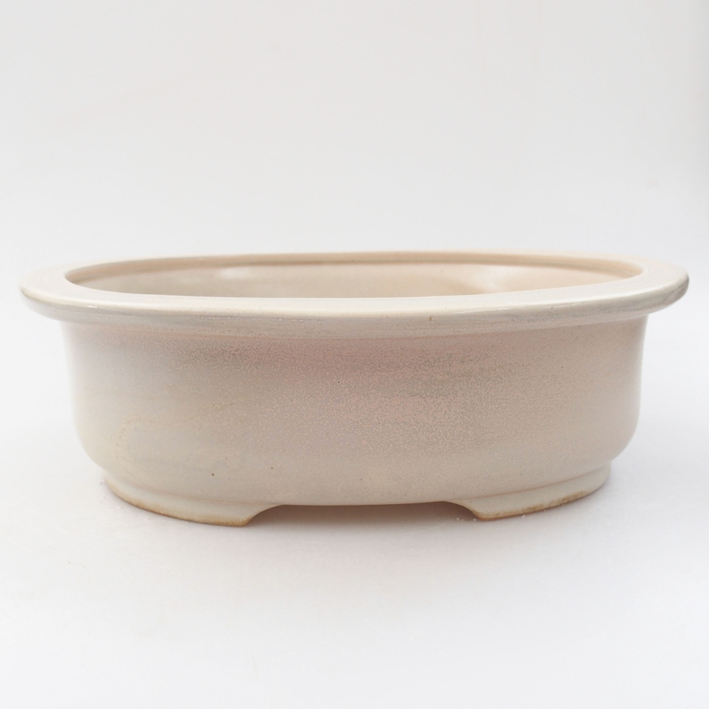 Bol à bonsaï en céramique 26 x 22 x 8 cm, couleur beige