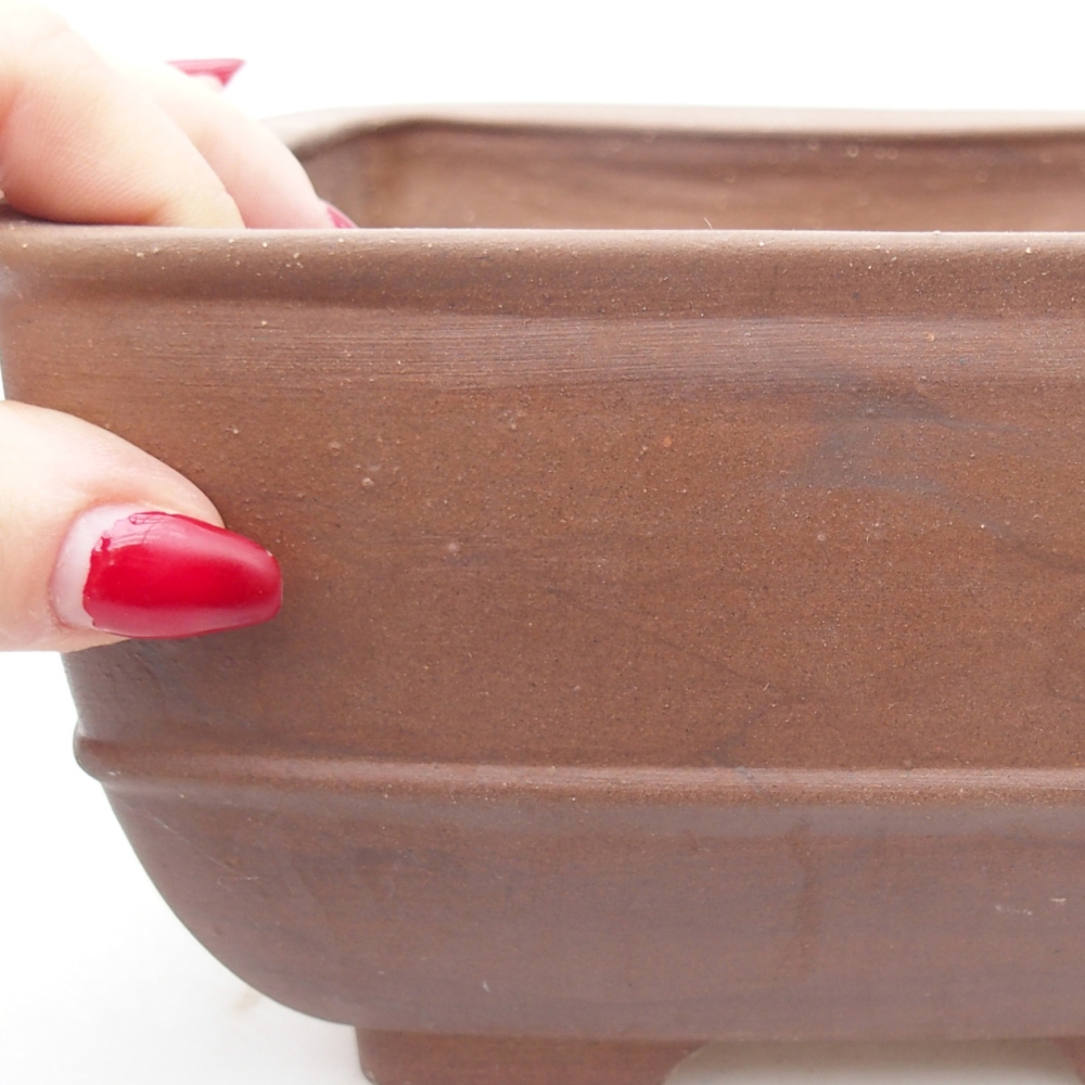 Bol à bonsaï en céramique 16 x 16 x 9,5 cm, brun