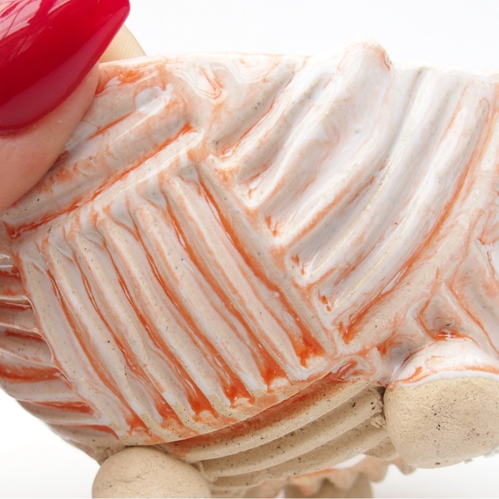 Coquille en céramique 8 x 8 x 4,5 cm , couleur orange