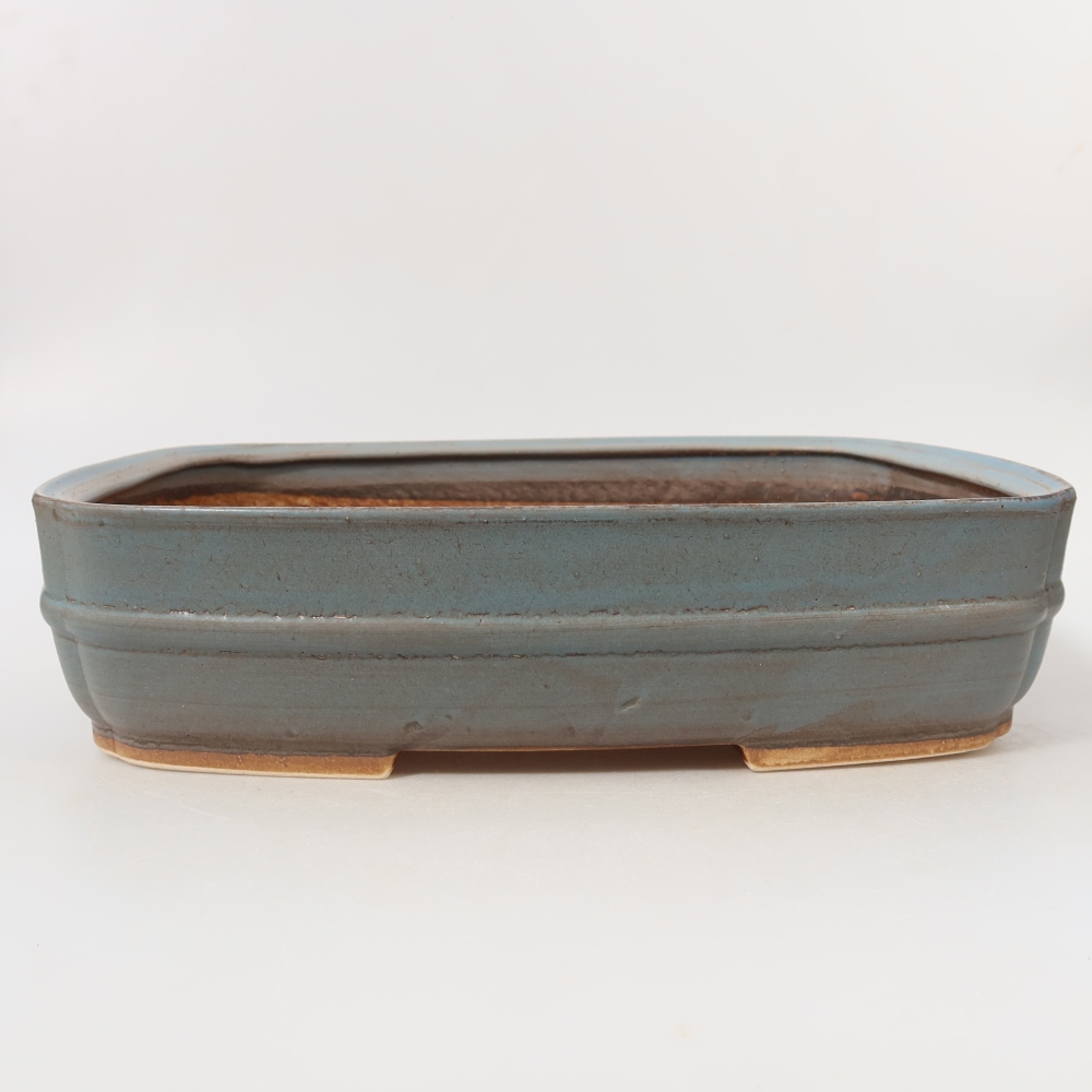 Bol à bonsaï en céramique 29,5 x 25 x 7 cm, couleur bleu