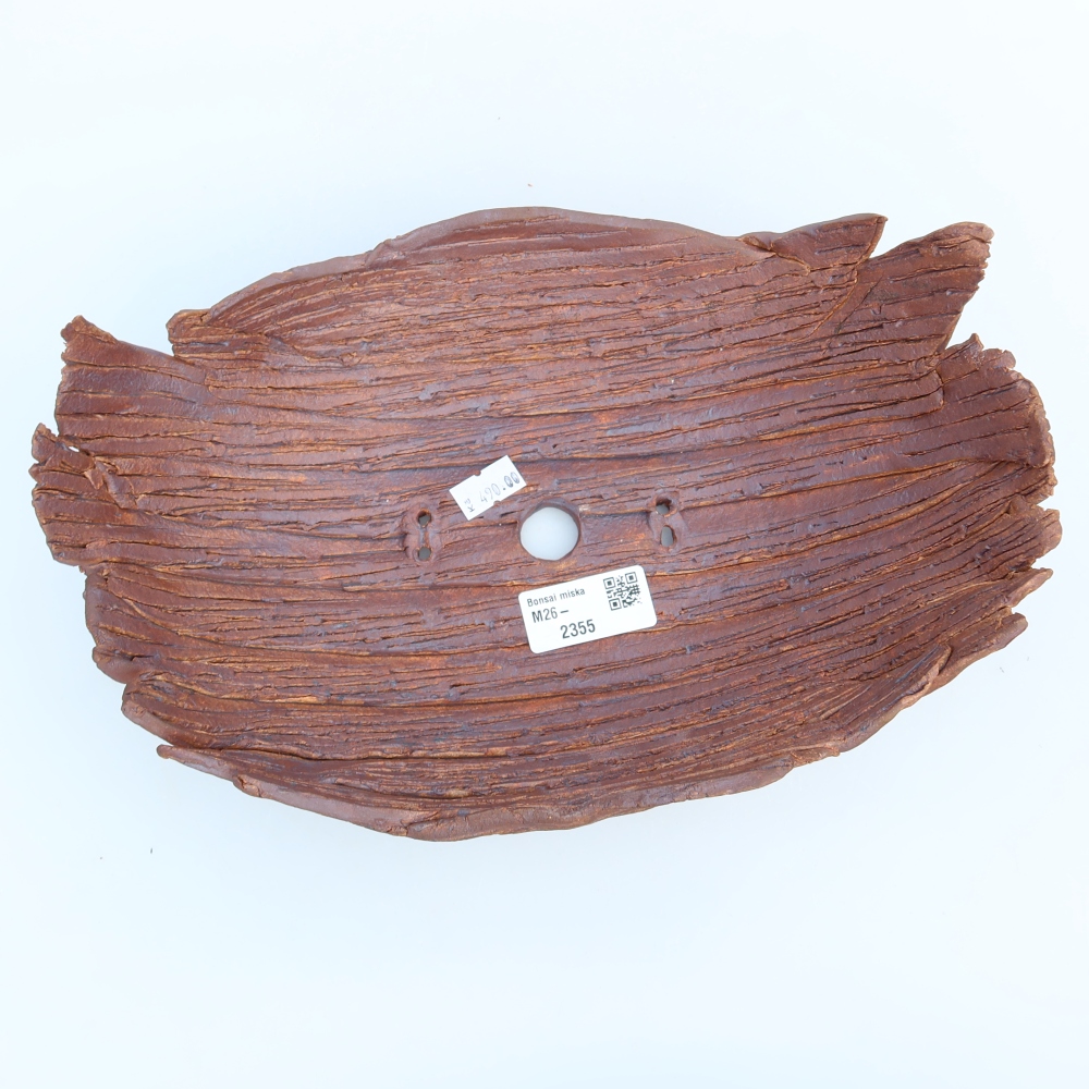 Coquille en céramique  27 x 18,5 x 10 cm, couleur marron