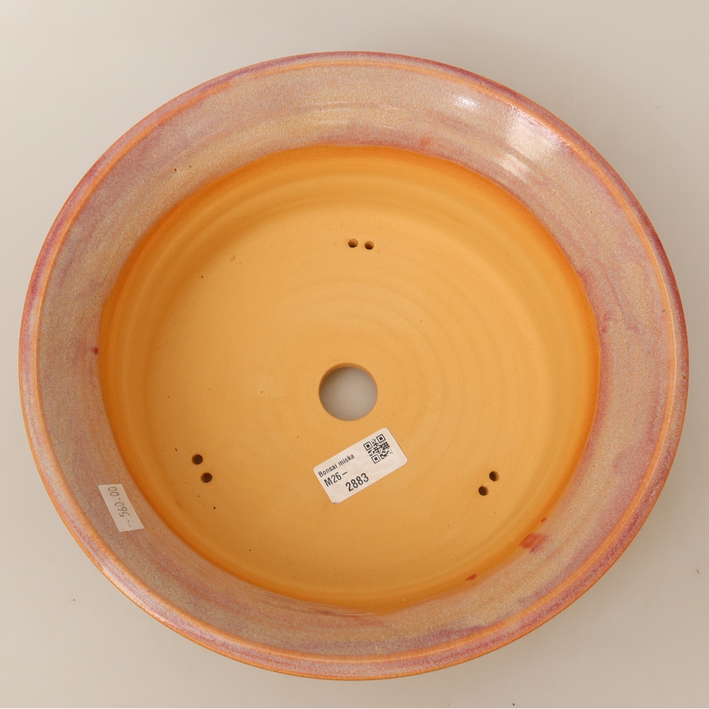 Pot à bonsaï en céramique 27 x 27 x 9 cm, couleur rose
