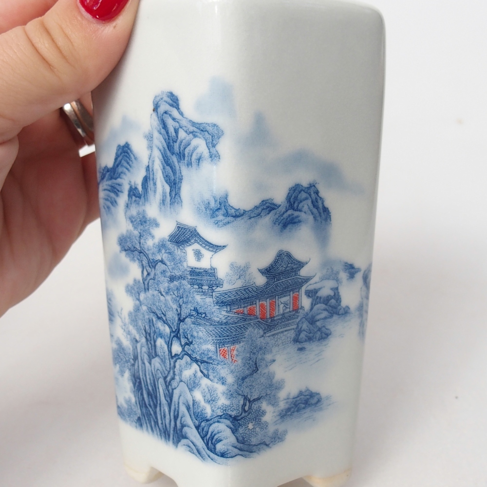 Bol à bonsaï en céramique 5,5 x 5,5 x 12 cm, couleur blanc