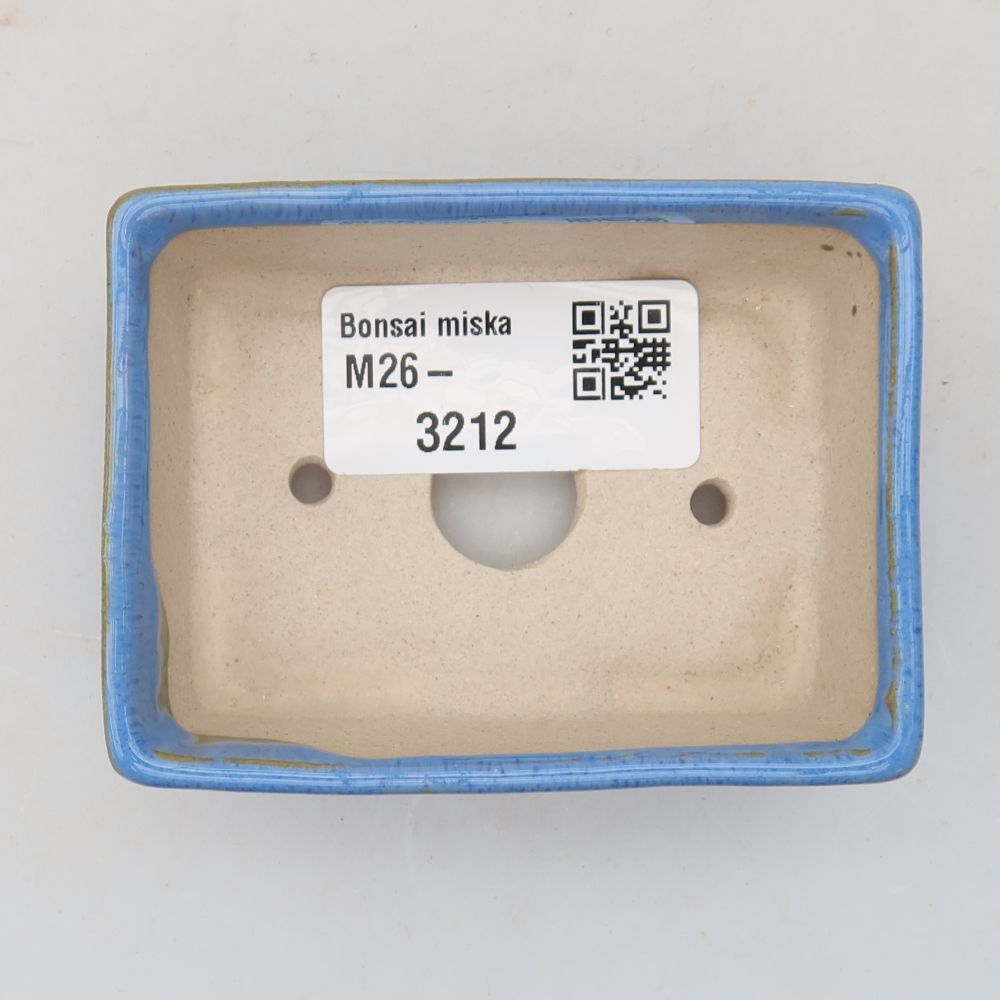 Pot à bonsaï en céramique 8 x 6 x 2,5 cm, couleur bleue
