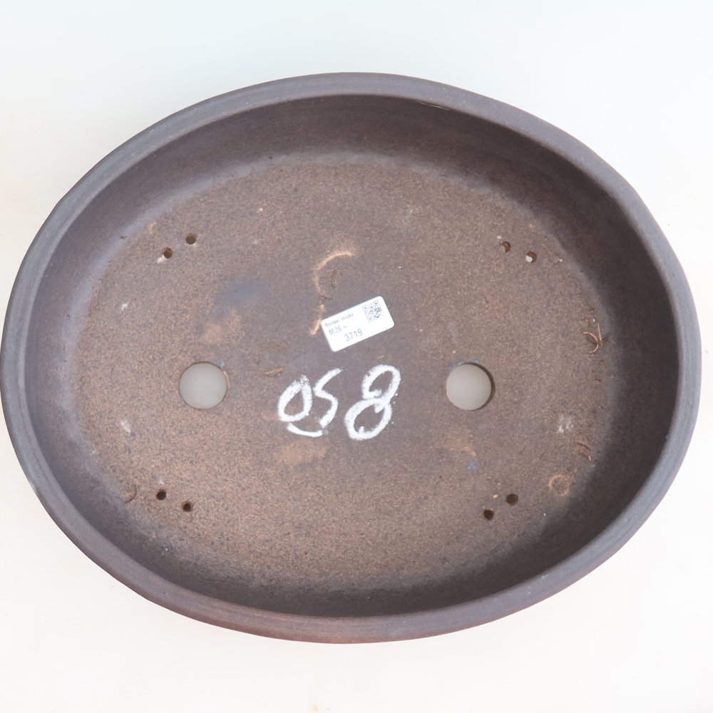 Pot à bonsaï en céramique 37,5 x 30,5 x 8,5 cm, couleur marron