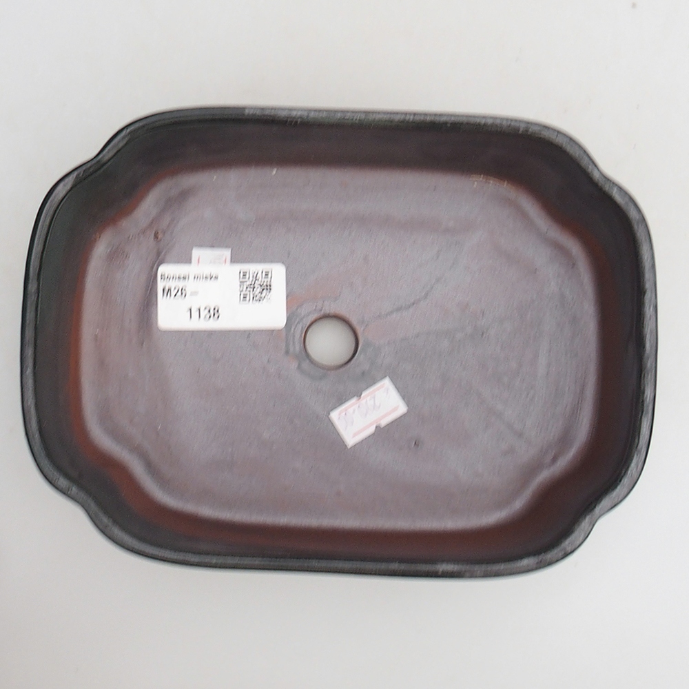 Bol à bonsaï en céramique 18 x 13 x 5 cm, vert