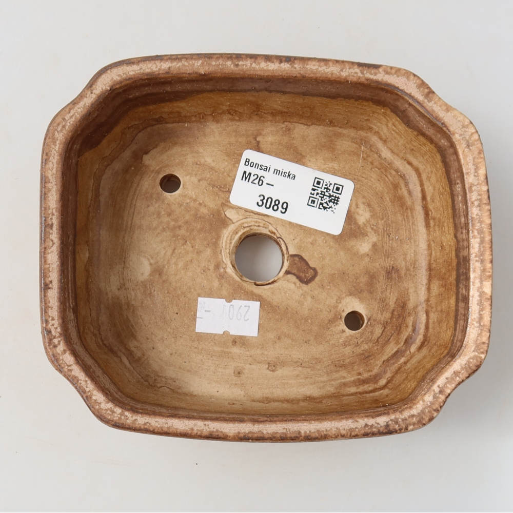 Pot à bonsaï en céramique 13,5 x 11,5 x 4 cm, couleur rose