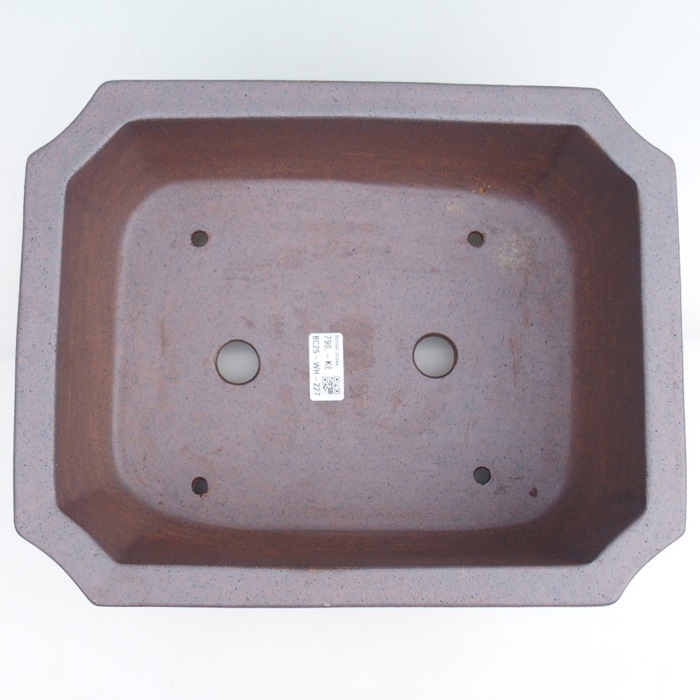 Bol à bonsaï en céramique 33 x 26 x 12,5 cm, couleur métal