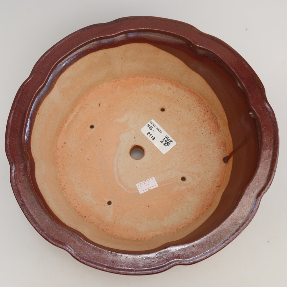 Bol à bonsaï en céramique 26 x 26 x 8 cm, bordeaux
