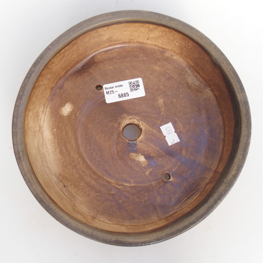 Bol à bonsaï en céramique 21 x 21 x 6 cm, brun