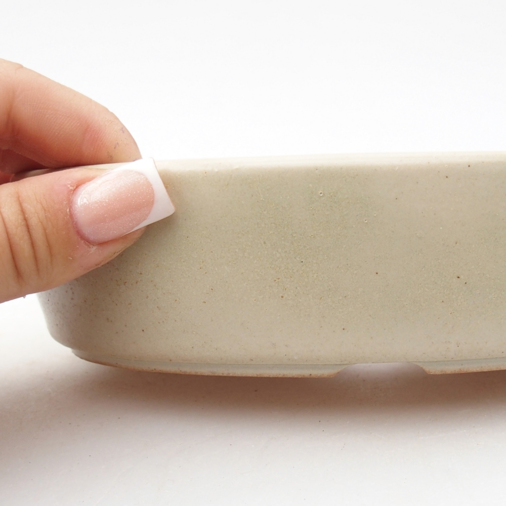 Bol à bonsaï en céramique 16,5 x 11,5 x 4,5 cm, couleur beige