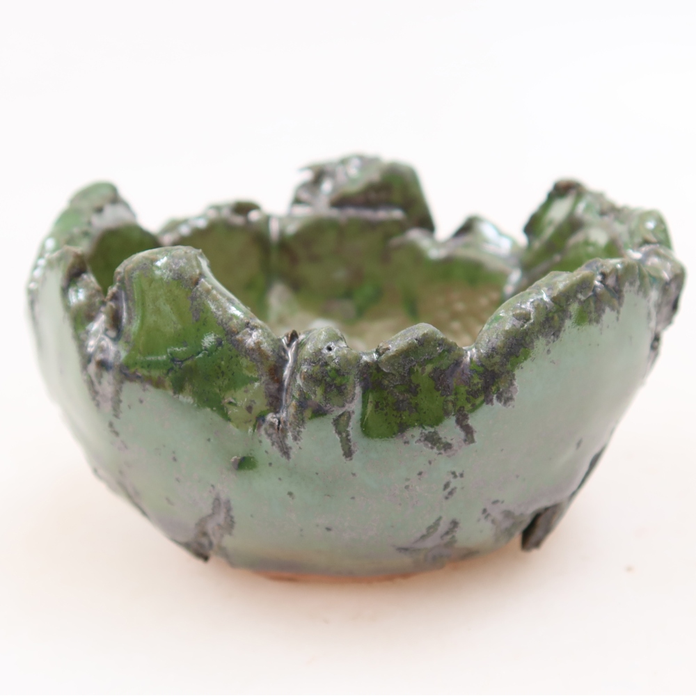 Coquille en céramique 9 x 8,5 x 5,5 cm , couleur verte