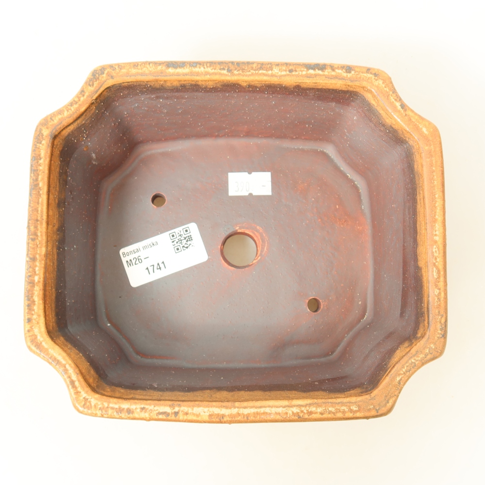 Pot à bonsaï en céramique 18 x 15 x 6 cm, couleur rose