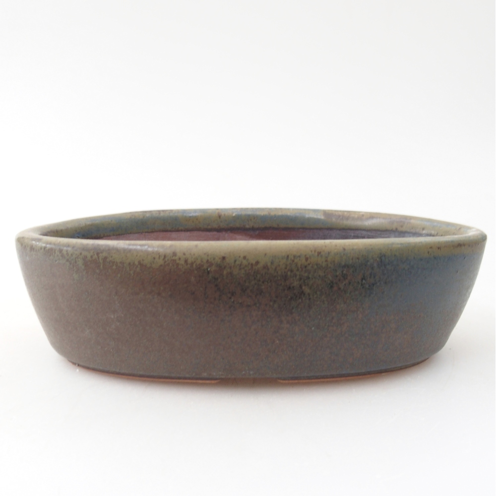 Bol à bonsaï en céramique 15 x 9,5 x 4 cm, brun