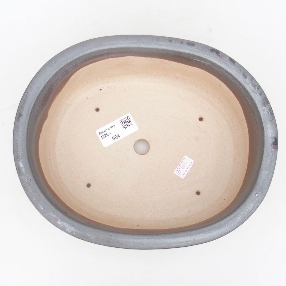 Bol à bonsaï en céramique 23 x 19 x 7 cm, couleur métal